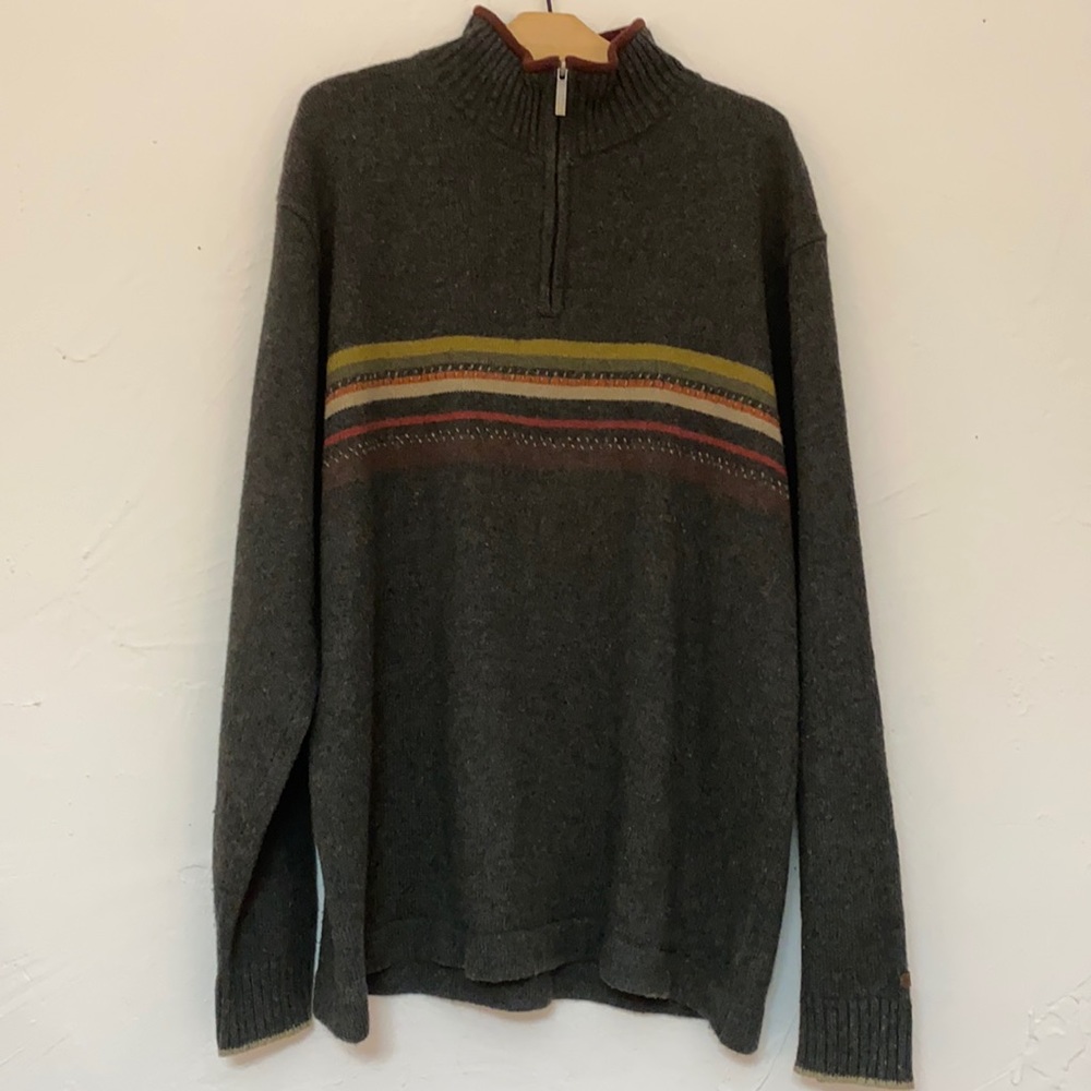 Columbia Pull Over Zippered V Neck Sweater Size XL